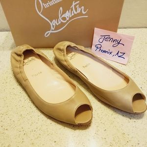 Christian louboutin peep toe flats